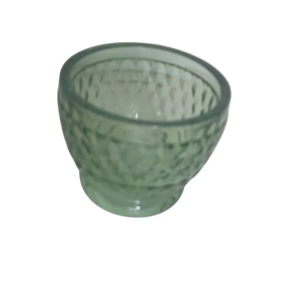 Villeroy & Boch Boston Crystal Fruit Dessert Bowls Blue Green Faceted 8.5oz Set